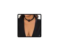 Carufin Hip-Hop Kugel Anhänger Halskette Armbänder Multi-layer Chunky Choker Halsketten Dicke Ketten Schmuck für Frauen und Mädchen (Schwarze Halskette)