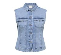 Jeansweste ONLY CARMAKOMA "CARWESPA WEST DNM PIM619 NOOS", Damen, Gr. 42, blau (light blau denim), Denim/Jeans, Obermaterial: 79% Baumwolle, 20% Polyester, 1% Elasthan, unifarben, modisch, regular fit