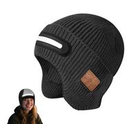 Carziyer Bluetooth Beanie mit Licht, Aufladbare Musikalische Beleuchtete Strickmütze mit Kopfhörer und eingebautem Lautsprechermikrofon, 3 Helligkeitsstufen LED, für Männer Frauen