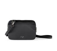 Cas8 ELLA kleine Umhängetasche mit 3 Reißverschlüssen, 100% vegan Handtasche für Damen, modische Umhängetasche in Lederoptik, ideal für alle Anlässe, schwarz