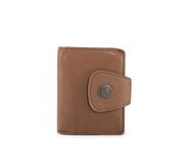 Cas8 Geldbörse Damen Maja, Portemonnaie aus authentischem Leder, RFID-Schutz, Portmonee klein, kompakt, Geldbeutel mit Karten Fächer (Cognac)