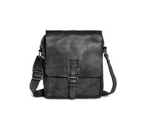 Cas8 men LINUS Umhängetasche mit Überschlag, stilvolle Messenger Bag für Herren, Bürotasche aus 100% Leder, Männertasche für Office & Freizeit, graphite