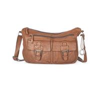 Cas8 Shopper DUNJA, große Damentasche aus Leder, praktische Aufteilung, cognac