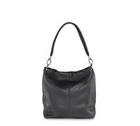 Cas8 Shopper Tasche Damen PAOLA - Schultertasche, Handtasche, Umhängetasche aus premium Leder, handbag mittelgroß, Beuteltasche, Tote Bag, made in Italy, Nero