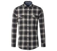 Casa Moda Casual Fit Flanellhemd grün, Kariert