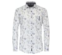 Casa Moda Casual Fit Hemd blau, Bedruckt