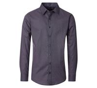 Casa Moda Casual Fit Hemd blau/rot, Bedruckt