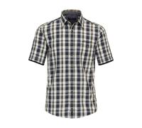 Casa Moda Herrenhemd Casual Fit Kurzarm kariert Dunkelblau 100% Baumwolle Gr. M