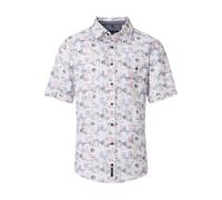 Kurzarmhemd CASAMODA "CASAMODA Freizeithemd Kurzarm Print", Herren, Gr. 6XL, Normalgrößen, blau (hellblau), 100% Baumwolle, bedruckt, lässig geschnitten, Hemden (92996328-6XL) hellblau