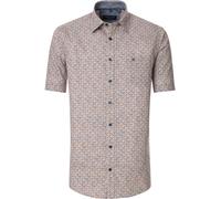 Kurzarmhemd CASAMODA "CASAMODA Freizeithemd Kurzarm Print", Herren, Gr. XXL, Normalgrößen, orange, 100% Baumwolle, bedruckt, lässig geschnitten, Hemden (68589568-XXL) orange