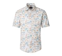 Kurzarmhemd CASAMODA "CASAMODA Leinenhemd Kurzarm Print", Herren, Gr. 4XL, Normalgrößen, beige, 52% Leinen, 48% Baumwolle, bedruckt, lässig geschnitten, Hemden (75821124-4XL) beige