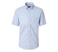 Casa Moda Casual Fit Leinenhemd blau, Bedruckt