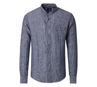 Casa Moda Casual Fit Leinenhemd blau, Einfarbig