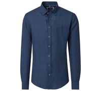 Casa Moda Casual Fit Leinenhemd blau, Einfarbig