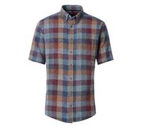 Casa Moda Casual Fit Leinenhemd blau, Kariert