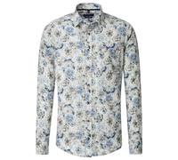 Langarmhemd CASAMODA "CASAMODA Freizeithemd Langarm Print", Herren, Gr. 3XL, Normalgrößen, grün, 55% Leinen, 45% Baumwolle, bedruckt, lässig geschnitten, Hemden (85225869-XXXL) grün
