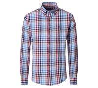 Casa Moda Leinenhemd Casual Fit kariert rot Größe L