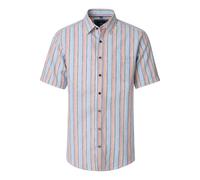 Casa Moda Casual Fit Leinenhemd türkis, Gestreift