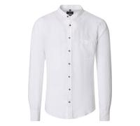 Casa Moda Casual Fit Leinenhemd weiss, Einfarbig