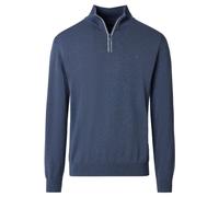 Troyer CASAMODA "CASAMODA Troyer uni", Herren, Gr. 6XL, blau, 100% Baumwolle, Pullover Troyer (40789218-6XL) blau