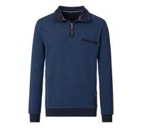 Casa Moda Casual Regular Fit Troyer blau, Gemustert