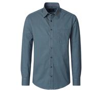 Langarmhemd CASAMODA "CASAMODA Freizeithemd Langarm Print", Herren, Gr. 4XL, Normalgrößen, blau, 100% Baumwolle, bedruckt, comfort fit, Hemden (99431510-4XL) blau