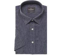 Casa Moda Comfort Fit Leinenhemd blau, Einfarbig