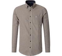 Langarmhemd CASAMODA "CASAMODA Freizeithemd kariert" Gr. 3XL, Normalgrößen, beige Herren Hemden (98330962-XXXL) beige