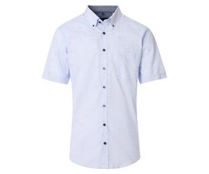 Casa Moda Herren Kurzarmhemd hellblau gemustert Comfort Fit XXL