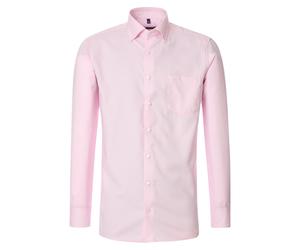 Casa Moda Herrenhemd rosa Comfort Fit Langarm Baumwolle Button-Down große Größen 48