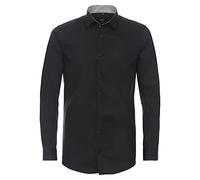 Venti Body Fit Hemd schwarz, Einfarbig