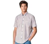 Casa Moda Mens Short Sleeve Shirt Casual Fit Red Multi Stripe XL