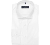 Größe 48 Casamoda Hemd Weiss Langarm Popeline uninah Modern Fit leicht tailliert geschnitten Kentkragen 100% Baumwolle Bügelleicht