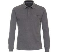 CASAMODA Poloshirt »Polo-Shirt Langarm uni«, mittelblau