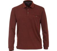 Langarm-Poloshirt CASAMODA "CASAMODA Polo-Shirt Langarm gestreift", Herren, Gr. XL, orange (dunkelorange), 62% Baumwolle, 38% Polyester, Shirts (88018657-XL) dunkelorange