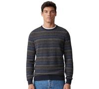 Strickpullover CASAMODA "CASAMODA Pullover gestreift", Herren, Gr. XL, blau (dunkelblau), 80% Wolle, 20% Nylon, Pullover Strickpullover (37579215-XL) dunkelblau