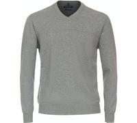 CASAMODA - Pullover mit V-Ausschnitt uni 004430 - Farbe - silber - Größe - 3XL