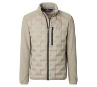 Langjacke CASAMODA "CASAMODA Materialmixjacke uni", Herren, Gr. 4XL, beige, 100% Polyester, Jacken Langjacke (35125508-4XL) beige
