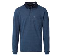 Casa Moda Langarm-Poloshirt gestreift Regular Fit 60% Baumwolle/40% Polyester Blau 6XL