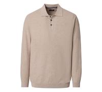 Casa Moda Regular Fit Longsleeve Poloshirt beige, Einfarbig