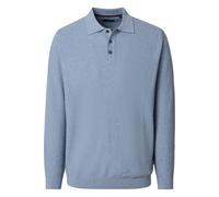 Casa Moda Regular Fit Longsleeve Poloshirt blau, Einfarbig