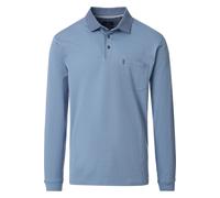 Casa Moda Langarm-Poloshirt Regular Fit Blau Einfarbig