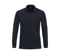 Casa Moda Regular Fit Longsleeve Poloshirt blau, Einfarbig