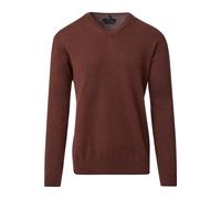 Strickpullover CASAMODA "CASAMODA Pullover uni", Herren, Gr. L, orange (dunkelorange 496), 100% Baumwolle, Pullover Strickpullover (65402164-L) dunkelorange 496