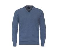 Strickpullover CASAMODA "CASAMODA Pullover uni", Herren, Gr. 3XL, blau (mittelblau 199), 100% Baumwolle, Pullover Strickpullover (53677433-XXXL) mittelblau 199
