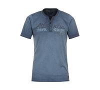 Casa Moda Regular Fit T-Shirt Henleykragen blau, Einfarbig