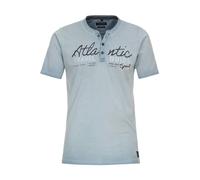 Casa Moda Regular Fit T-Shirt Henleykragen blau, Einfarbig