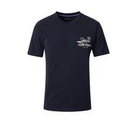 Casa Moda Regular Fit T-Shirt Rundhals blau, Bedruckt
