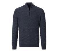 Casa Moda Casual Fit Troyer anthrazit, Gemustert