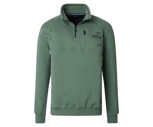 Casa Moda Regular Fit Troyer grün, Einfarbig